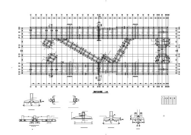 某教学楼6层框架结构详细设计cad平立面施工图纸-图二