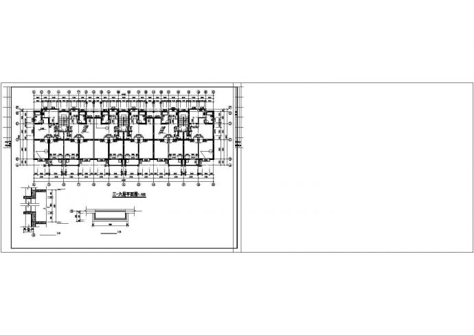  六层加1阁楼层框架结构3961平米三单元每单元2户对称户型住宅楼图纸_图1