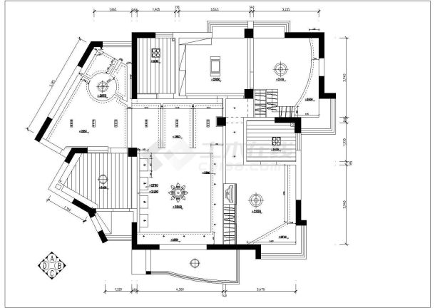 一套大三居室内家装cad设计平面布置施工精美图纸-图二