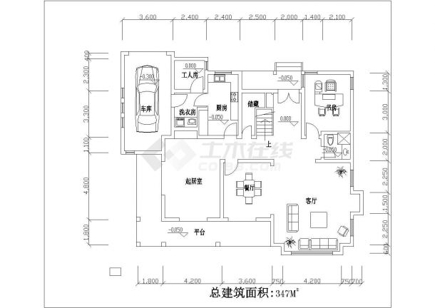 347平米欧式别墅全套建筑设计施工图-图二