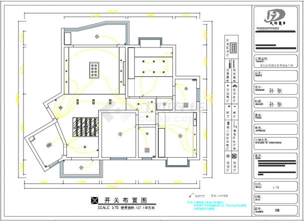 现代三室两厅全套装修设计施工CAD图（含效果）-图一