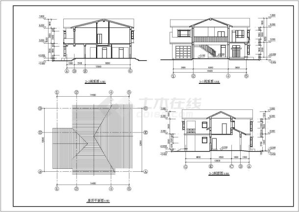 某避暑欧式别墅全套建筑设计施工图-图二