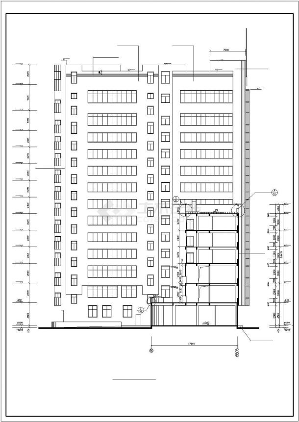 民航宾馆建筑施工CAD设计图纸方案-图二