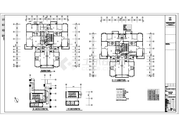 某高层住宅楼建筑全套电气cad施工设计精美图纸-图二