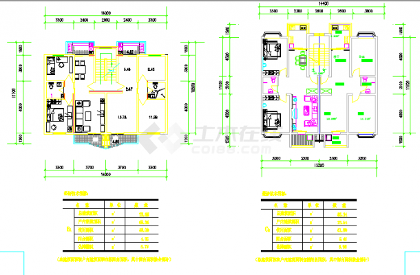 25个多层住宅经典户型CAD图（标注详细）-图一
