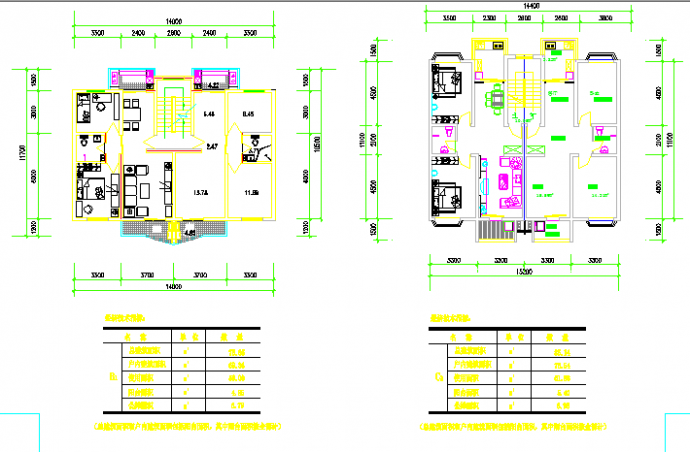 25个多层住宅经典户型CAD图（标注详细）_图1