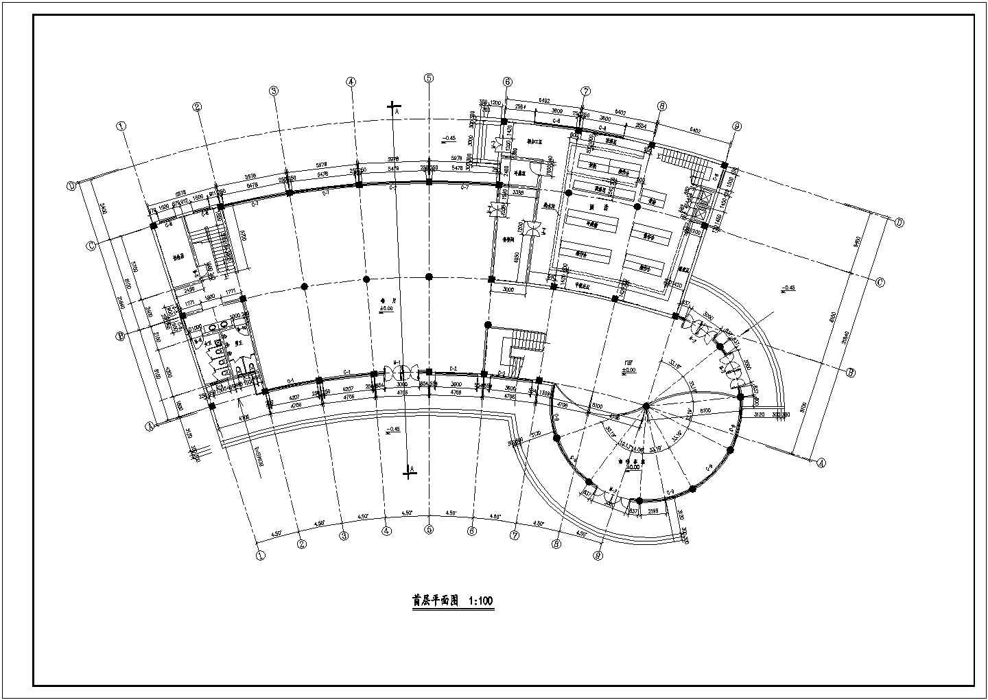 多层饭店建筑施工CAD设计图纸方案