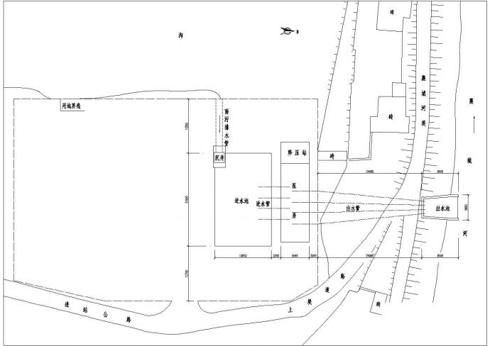 某开发区排涝泵站CAD建筑施工设计图纸_图1
