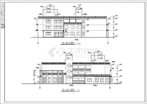 某框架结构幼儿园建筑结构设计施工CAD全图-图二