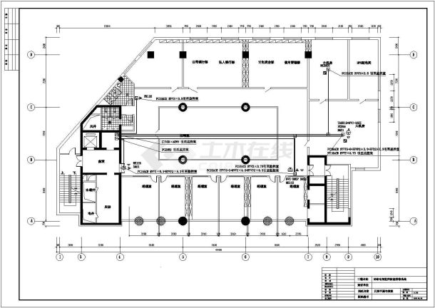 监控系统布线全套电气设计施工CAD图-图二