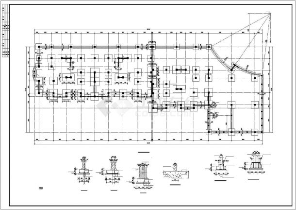 两层底框及四层砖混结构建筑cad施工精简图-图二