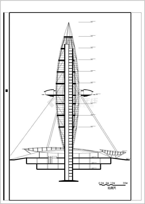 旅游观光塔结构设计cad施工精简图-图二