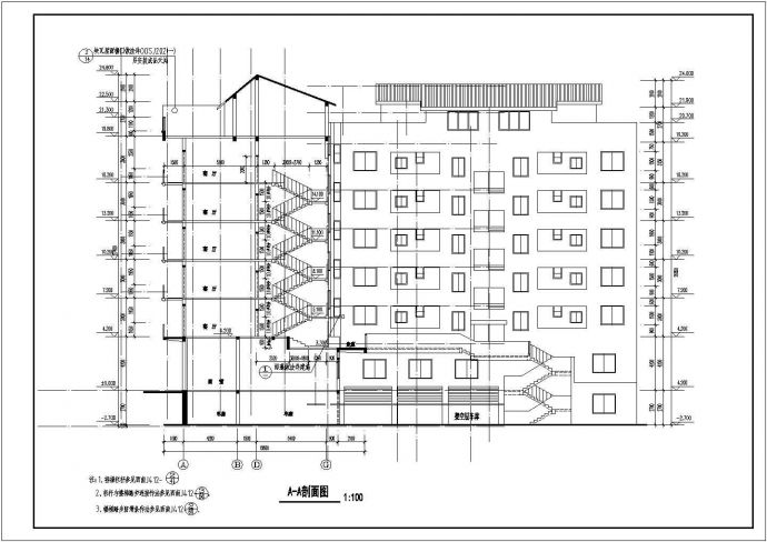 某县六层底框结构住宅楼建筑图纸（含说明）_图1