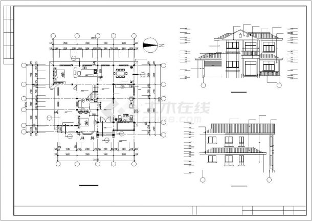 某地区嘉园别墅建筑设计结构CAD施工图-图一