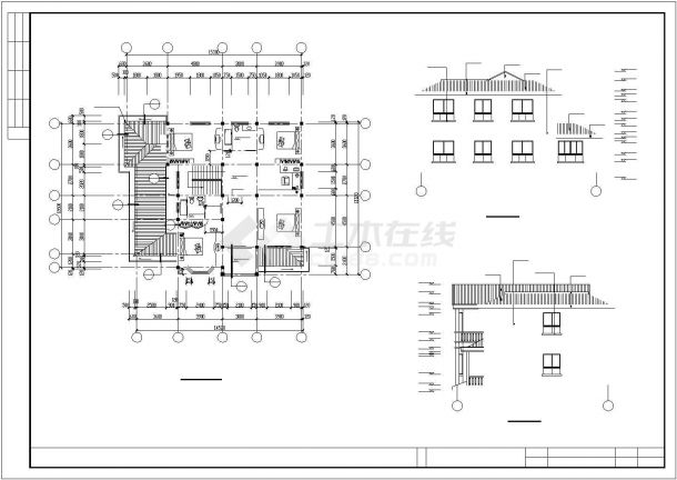 某地区嘉园别墅建筑设计结构CAD施工图-图二
