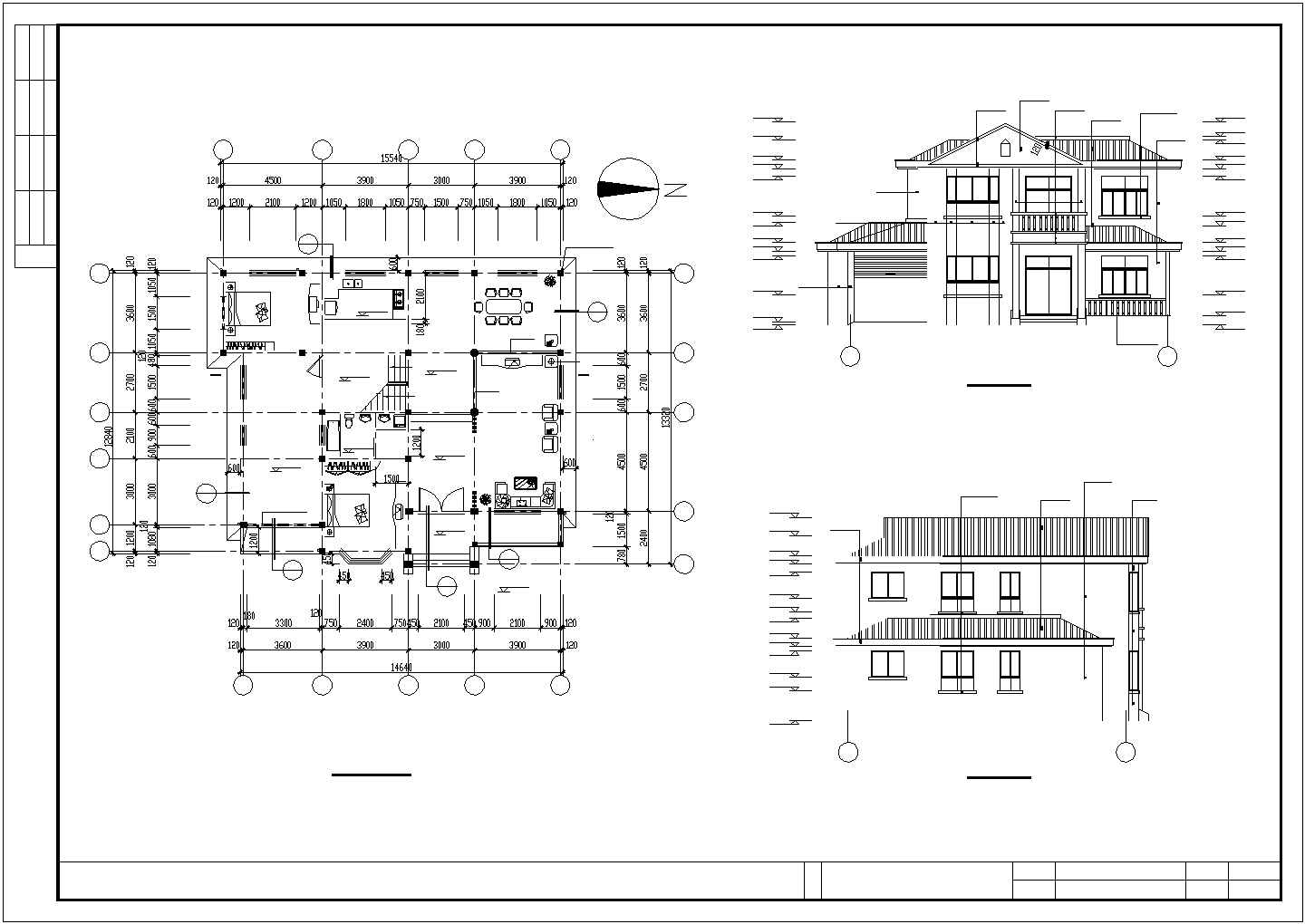 某地区嘉园别墅建筑设计结构CAD施工图
