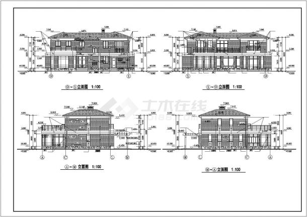 某地区洁尔一别墅建筑设计CAD施工图纸-图一