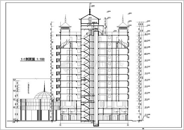 某地区高层住宅建筑cad图纸全套-图一