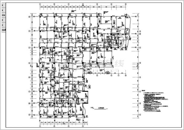 医院肿瘤病房大楼主体结构施工设计方CAD图-图二