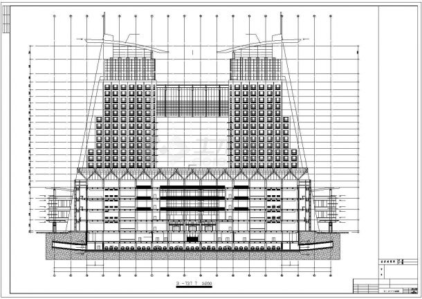 双子塔高层办公综合大楼详细设计施工图纸-图一