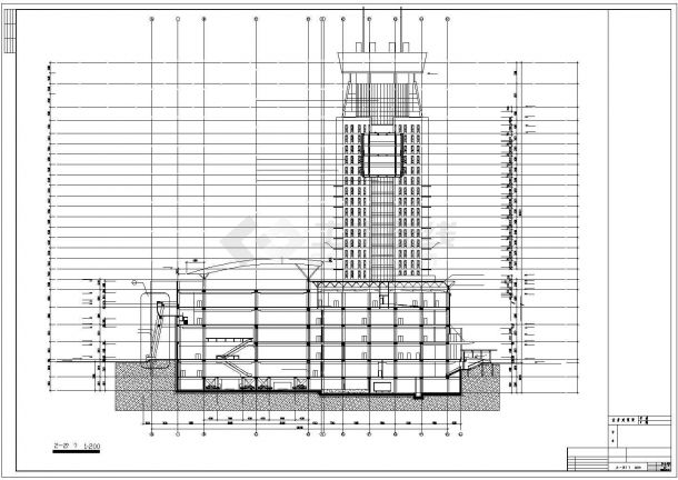 双子塔高层办公综合大楼详细设计施工图纸-图二