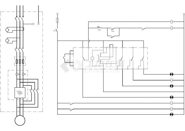 ABB软启动电气cad控制精简图纸-图二