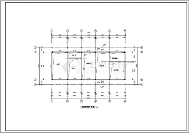 奔驰汽车4s店建筑平面施工CAD图-图二