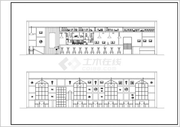 某酒吧室内装修设计CAD图（共5张）-图一