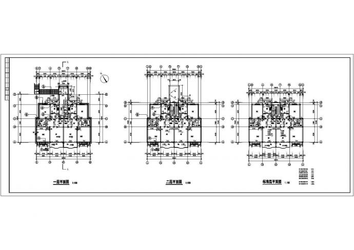 长16.04米 宽14.34米 6层阁楼1梯2户住宅楼设计图（含详图）_图1