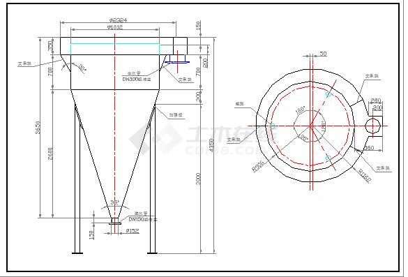 某地小型涡流反应器CAD结构图（节点详细）-图一