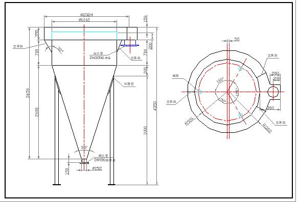 某地小型涡流反应器CAD结构图（节点详细）_图1