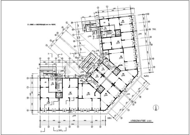 居民住宅大楼建筑施工CAD设计图纸-图二