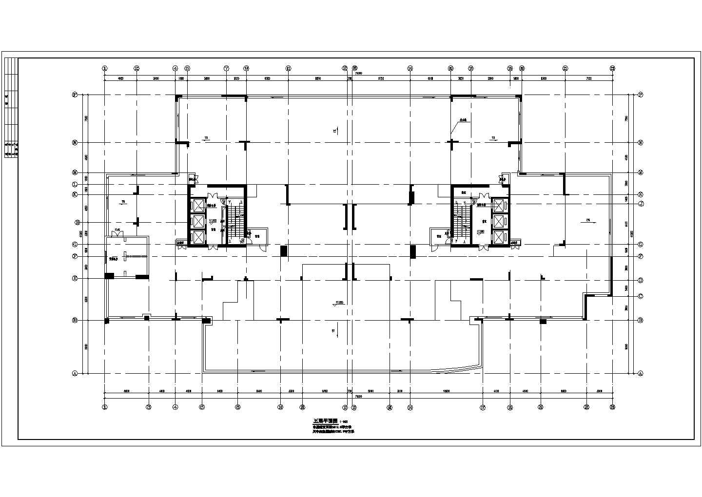 住宅楼各层平面建筑施工CAD设计图纸