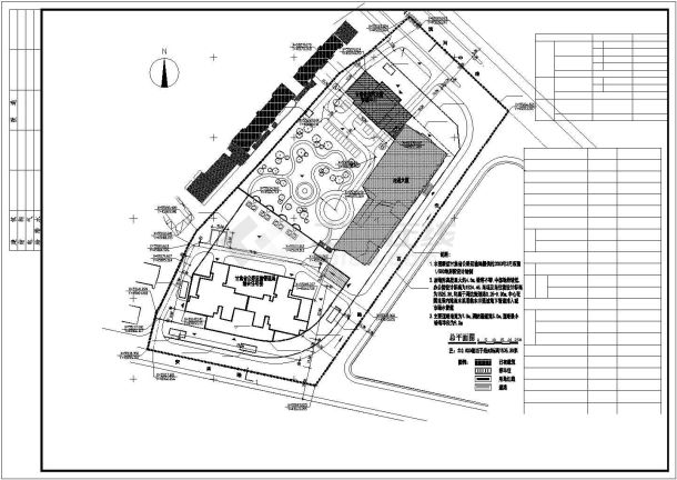 住宅楼总平面建筑施工CAD设计图纸-图一