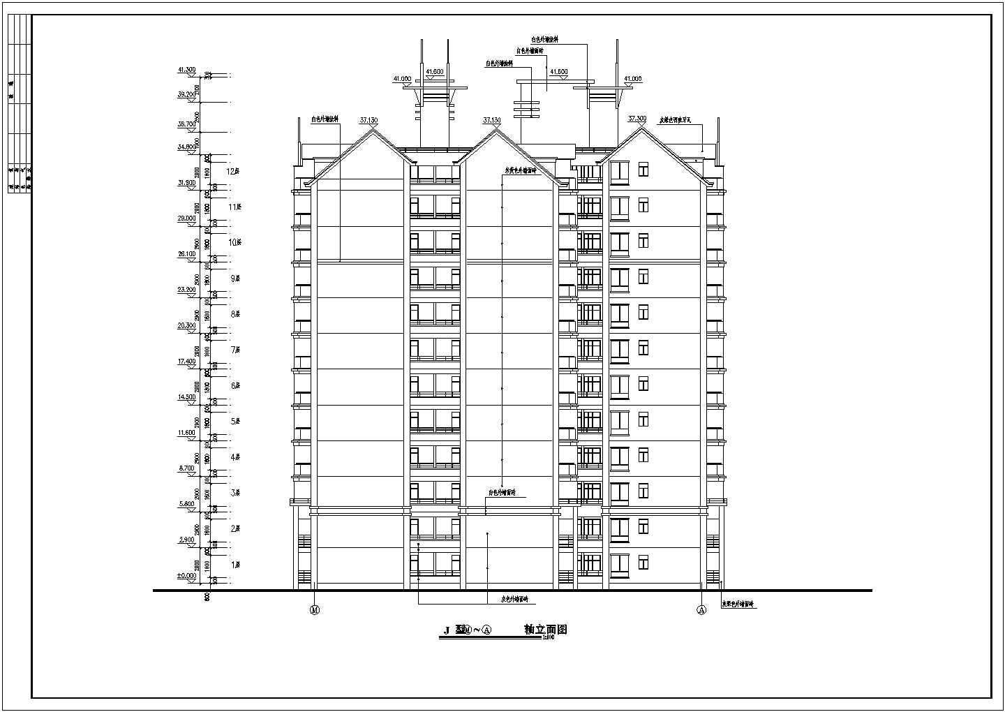 住宅平立剖面建筑施工CAD设计图纸