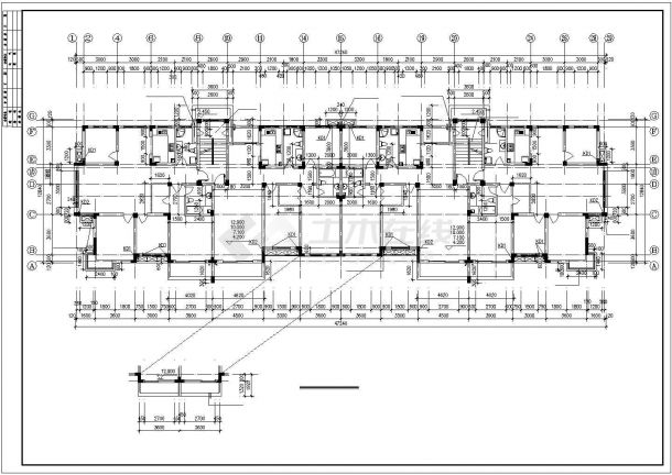 某商住楼全套建筑施工CAD设计图纸-图二