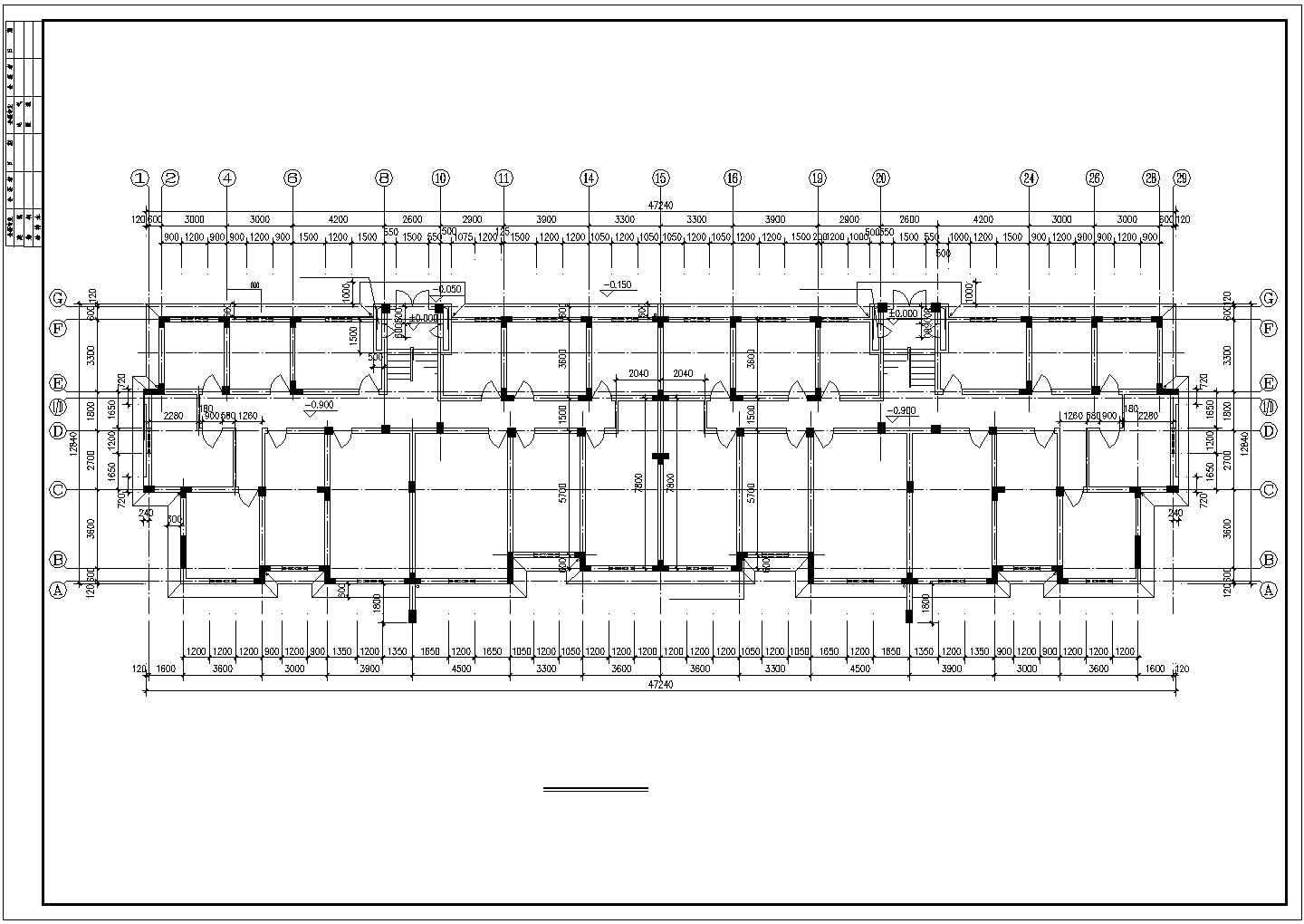 某商住楼全套建筑施工CAD设计图纸