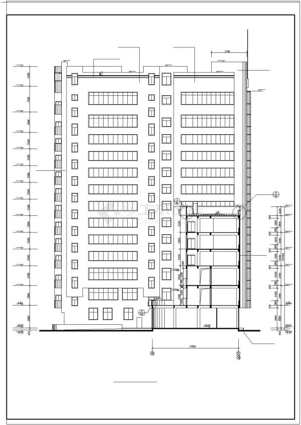 三星级宾馆建筑施工CAD设计图纸-图二