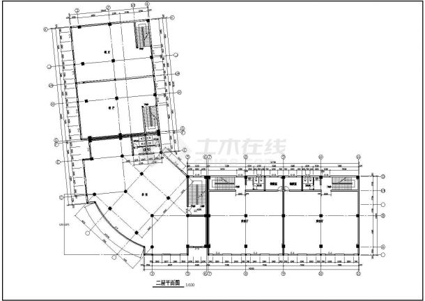 商业综合楼建筑施工cad设计方案图纸全套-图二