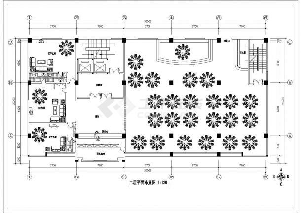 某商务酒店装修平面设计CAD详图-图二