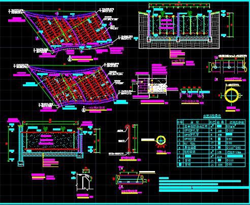 人工湿地水环境整治工程设计CAD施工图-图一