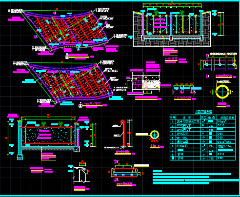 人工湿地水环境整治工程设计CAD施工图