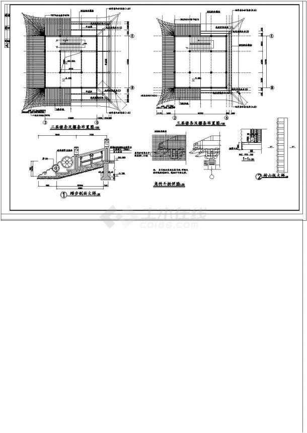 文昌阁塔古建筑设计CAD施工图纸-图一