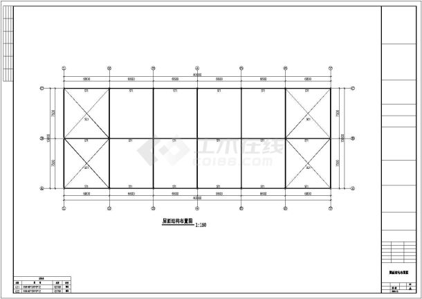 某地区15米×40米钢结构工程CAD设计图-图二
