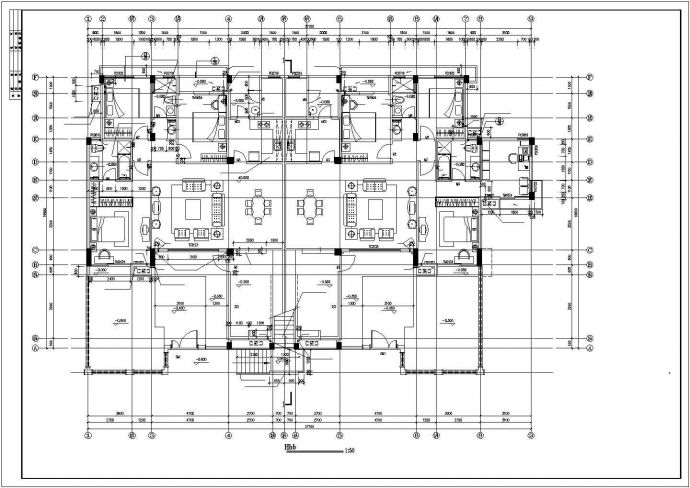 单体花园洋房建筑CAD施工设计精简图纸_图1