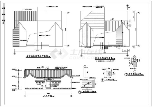 某地区某准提庵专业设计cad建筑施工图-图二