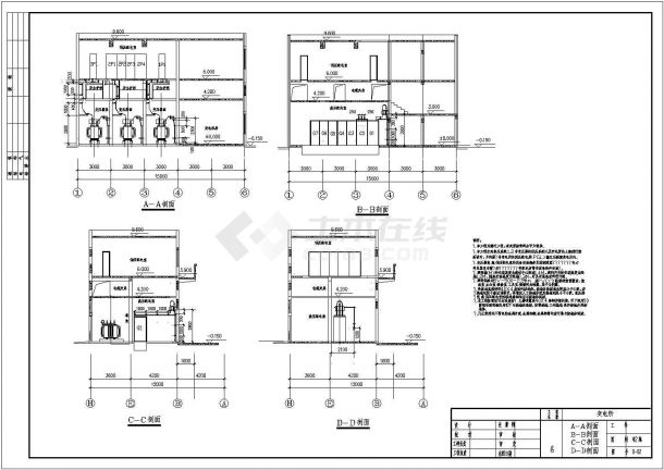 电站、变电所设备全套详细电气设计及施工CAD图-图一