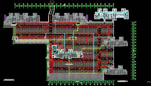 居住小区地下车库强弱电CAD施工图纸-图一