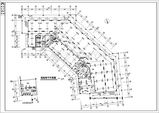 江西某地区1号综合楼电气方案cad设计施工图-图一