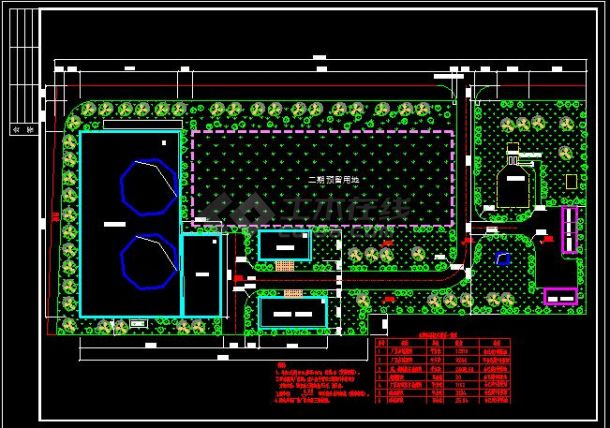 污水处理厂平面规划图（节点详细）-图一